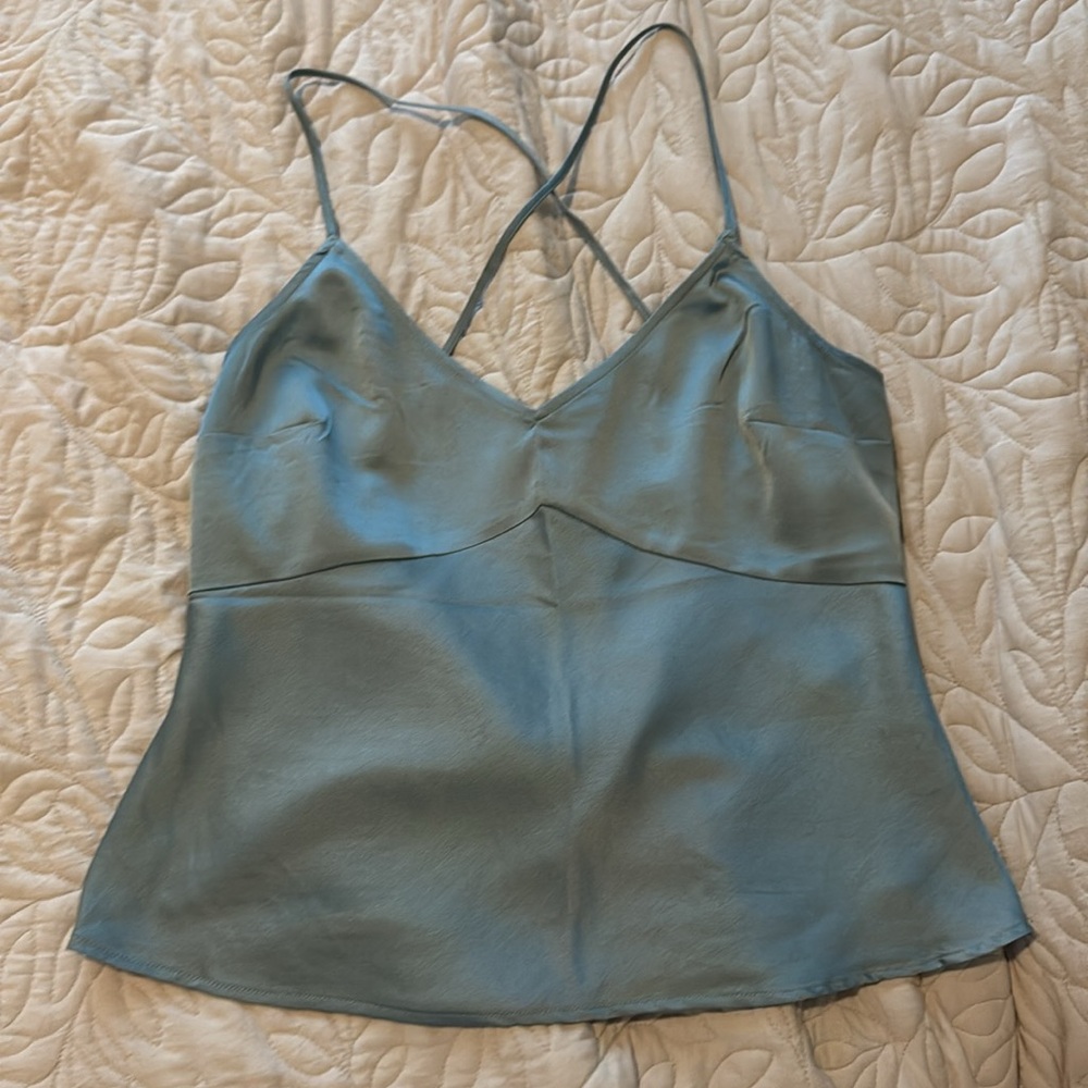 Light blue silky tank abercrombie
